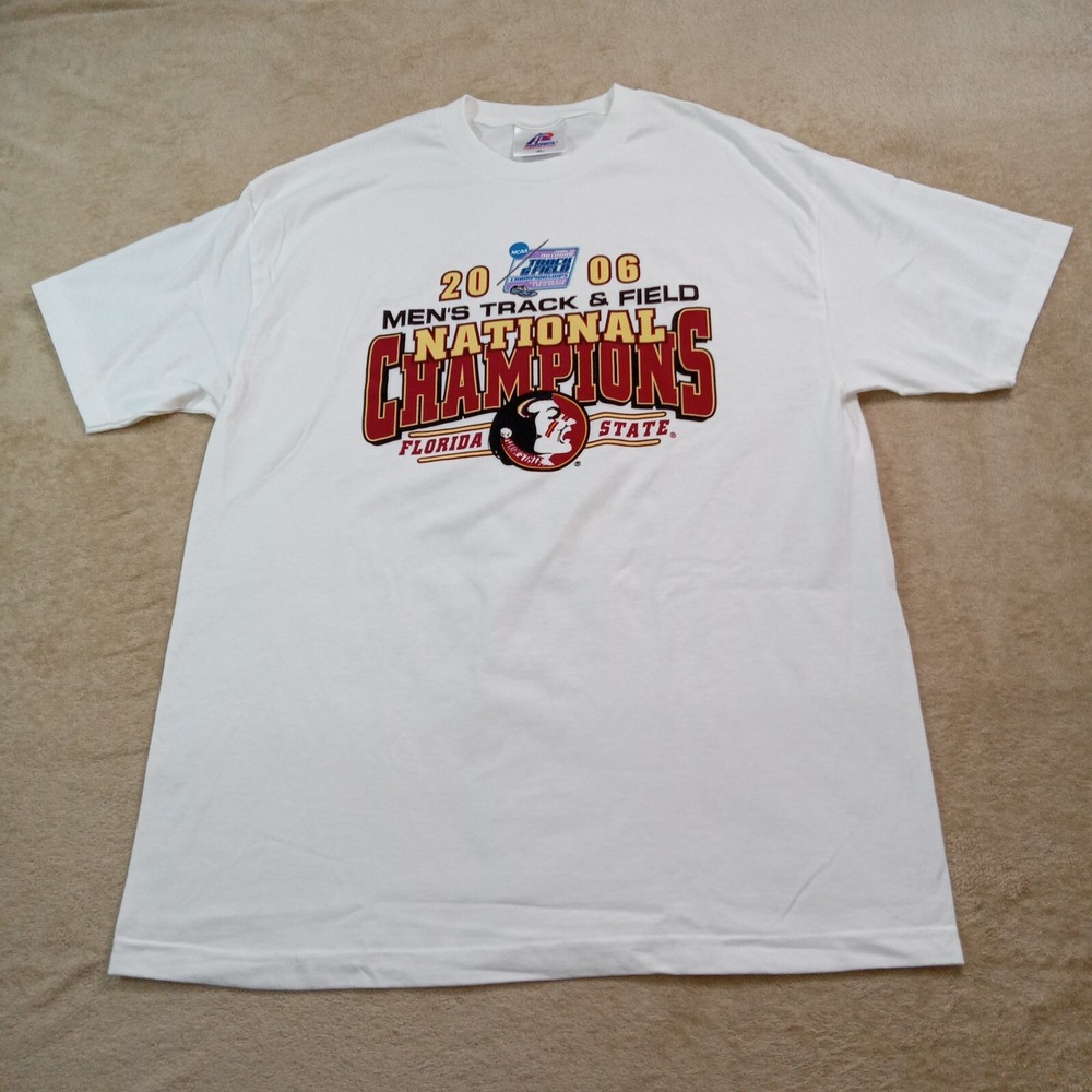 Florida State‎ 2006 Men's National Champions Track & Field Y2K T-Shirt XL White